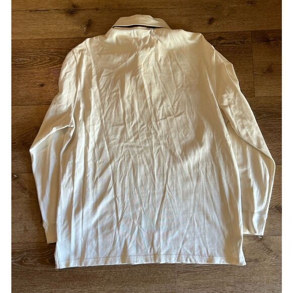 Y2K Polo Ralph Lauren White Long Sleeve Polo Shirt Embroidered Logo Size Large - Picture 2 of 3